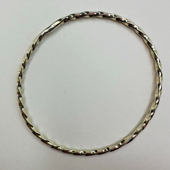 Sterling Silver Dainty Rope Twist Bangle Bracelet - Picture 2 of 6